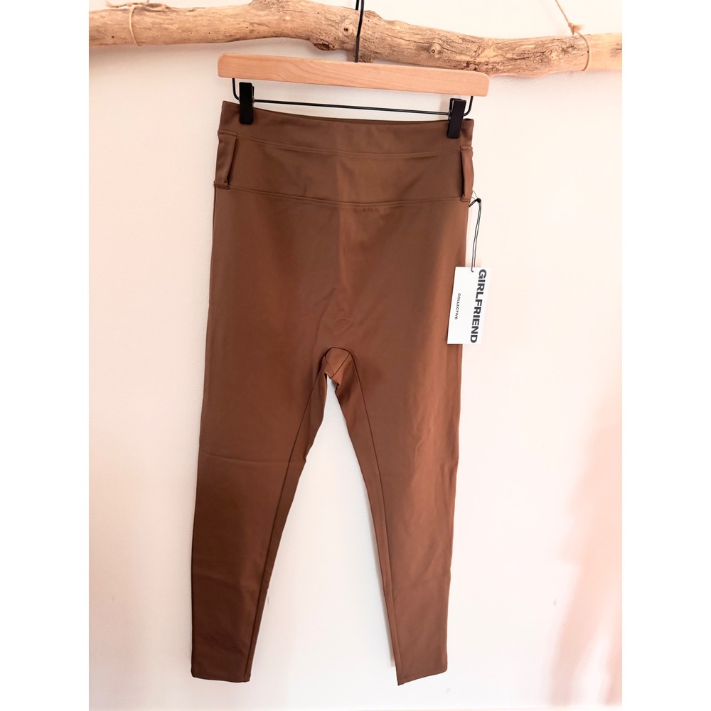 Girlfriend Collective Brown High Rise Recycled Compression Leggings Size L NWT
